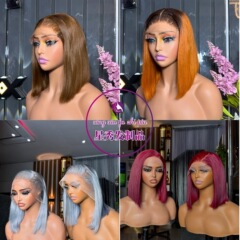 VietnameseDD super double bone straight Bob human hair wigs