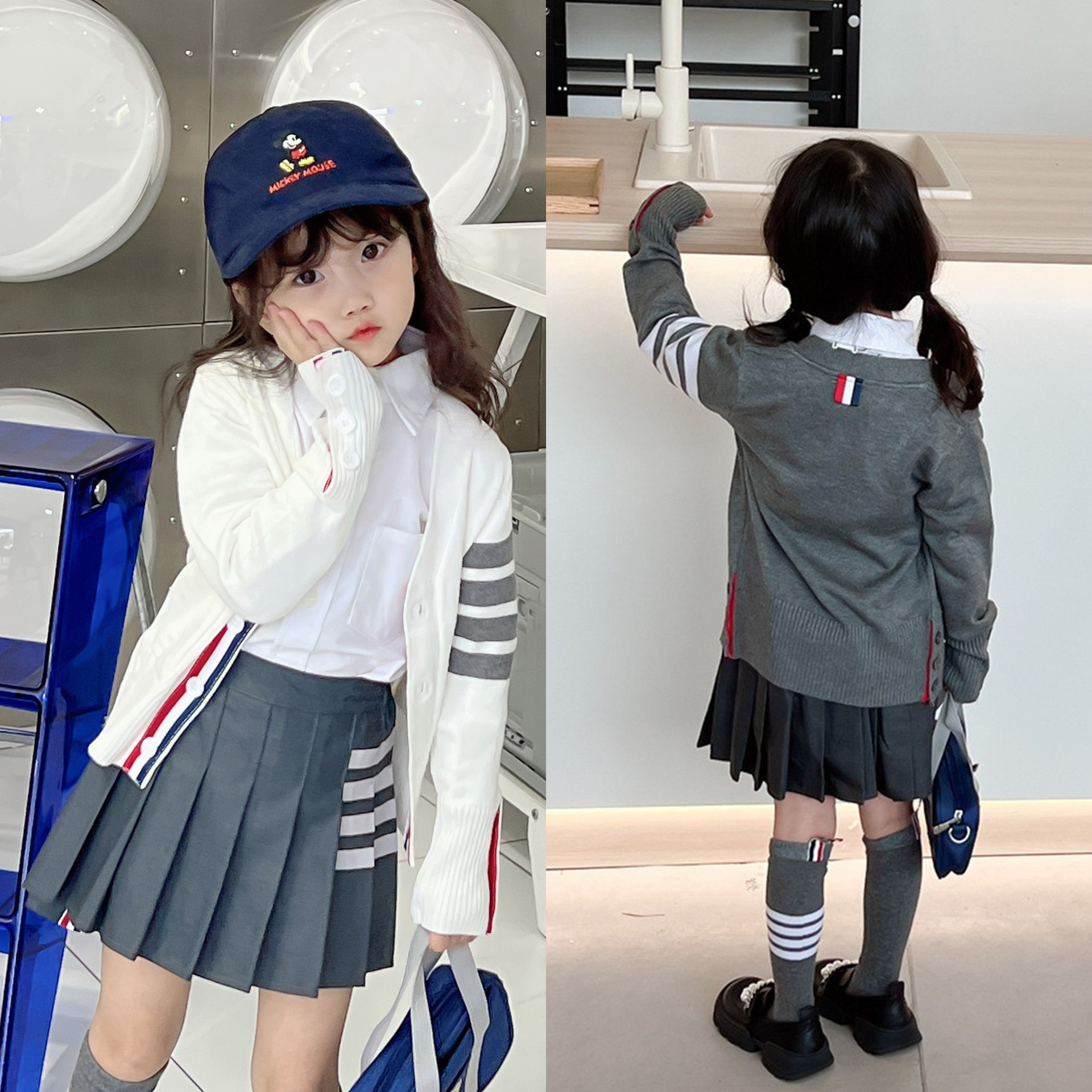 【清仓】儿童半身裙女童春秋TB高腰百褶裙新款半身裙衬衫毛衣学院