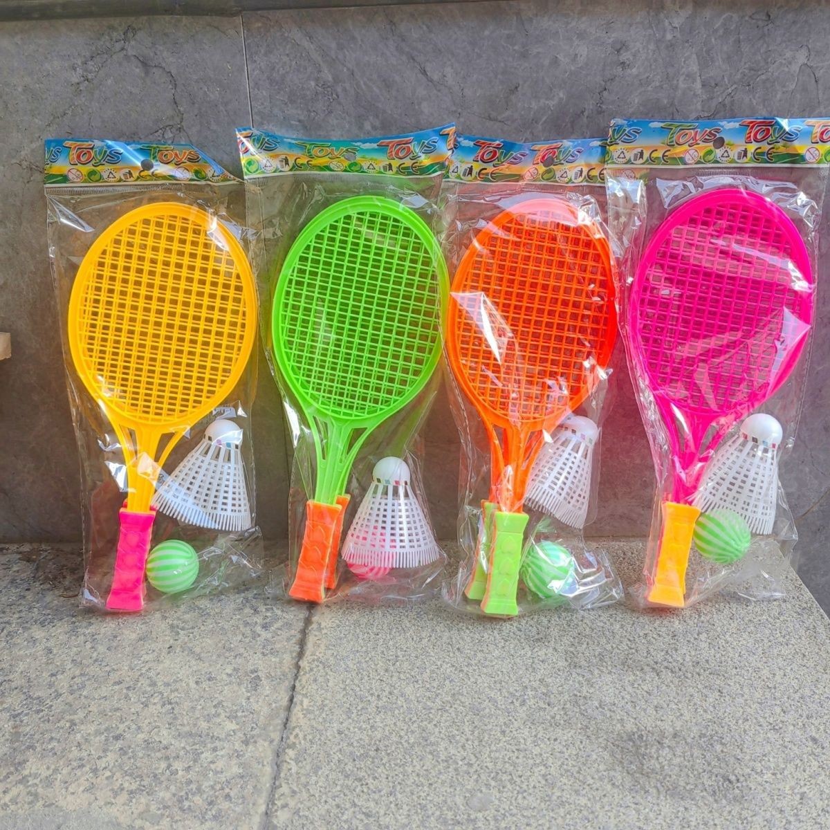Juego de Raquetas de Bádminton Infantiles de Plástico para Juegos Interiores y al Aire Libre