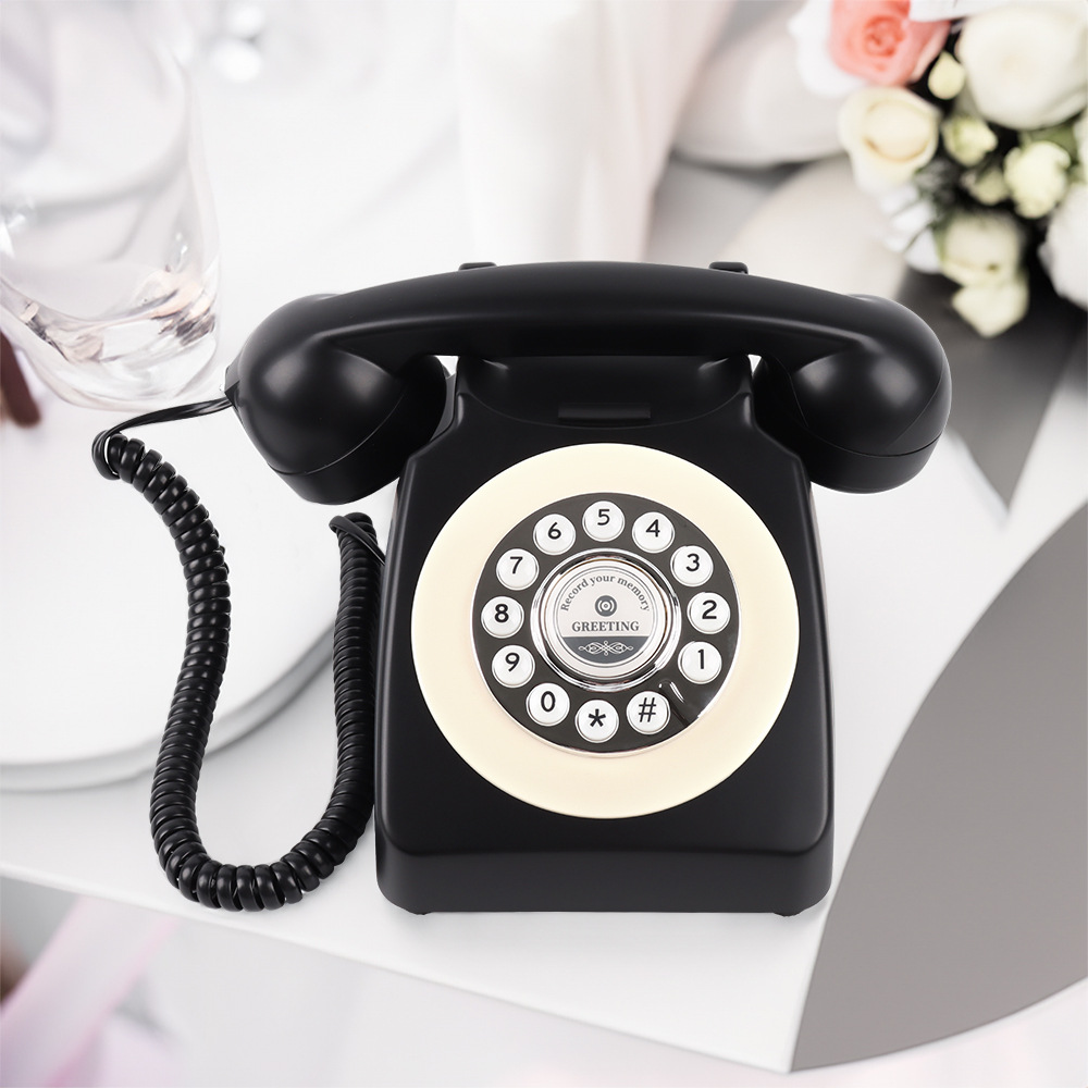Teléfono retro con grabación de audio, teléfono para mensajes en bodas y fiestas, grabadora de mensajes para teléfono fijo, teléfono doméstico al por mayor, estilo antiguo