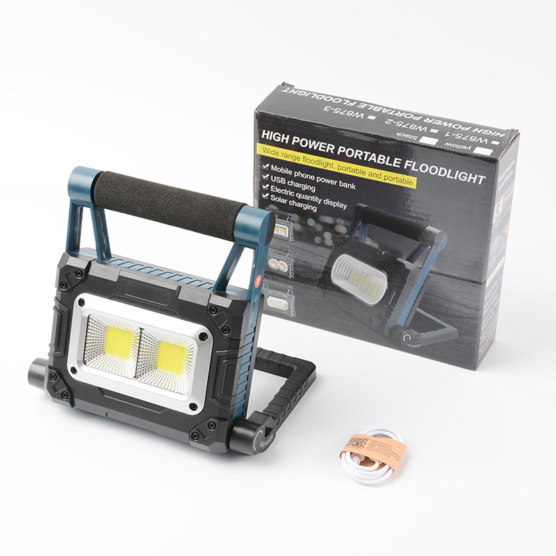 New COB solar-powered portable lamp, LED emergency floodlight, USB charging portable camping lamp pic 19