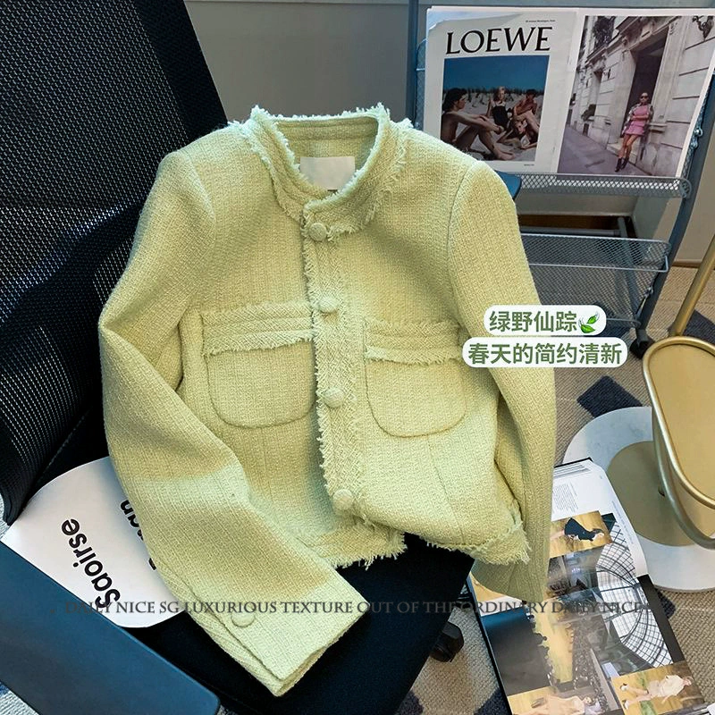 Осенняя короткая куртка, западный стиль, стиль Chanel, облегающий