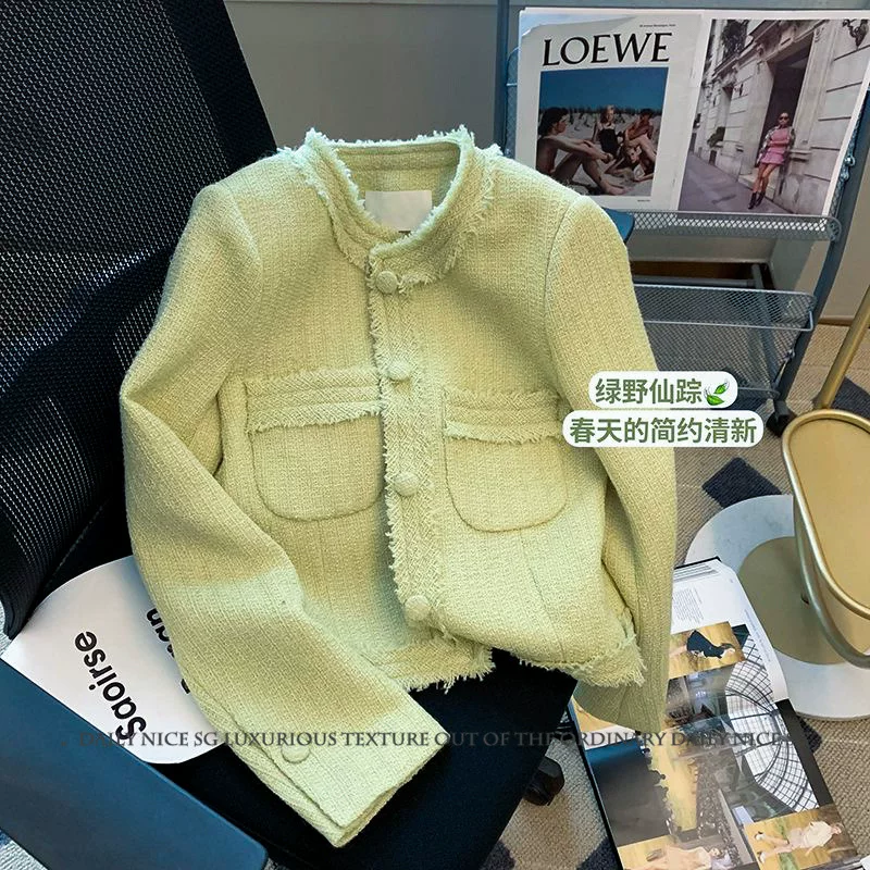 Осенняя короткая куртка, западный стиль, стиль Chanel, облегающий