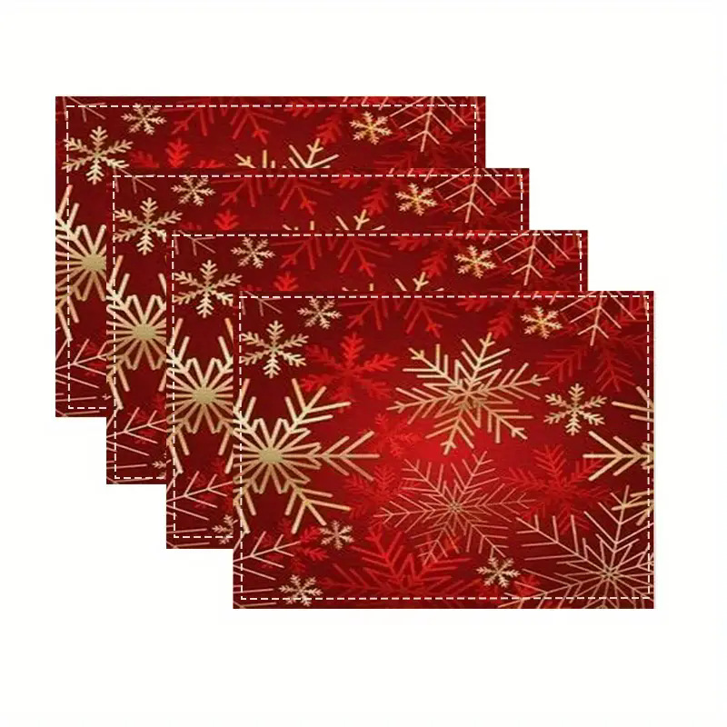 Transfronterizos lino almohadilla de mesa Aliexpress TEMU Amazon almohadilla de mesa cuadrada búfalo rojo almohadilla de Navidad Día de la Independencia