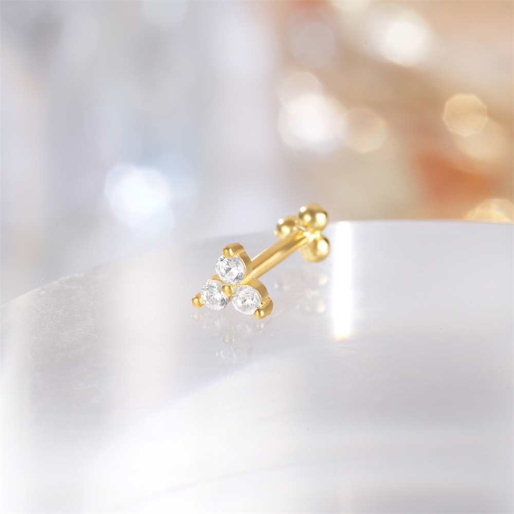 1 Piece 925 Sterling Silver Devil's Eye Star Moon Ear Studs display picture 14