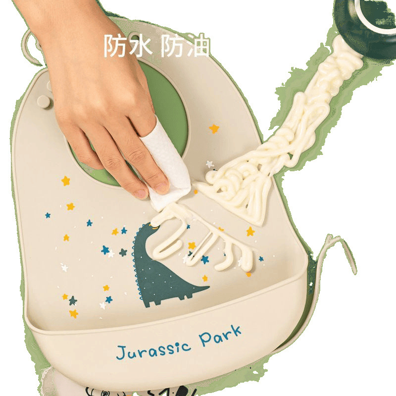 Waterproof summer children's silicone eating bib for supplementary…