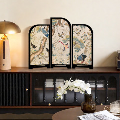 《花鸟图》桌面屏风摆件新中式中古风餐边柜摆画卧室餐厅装饰画