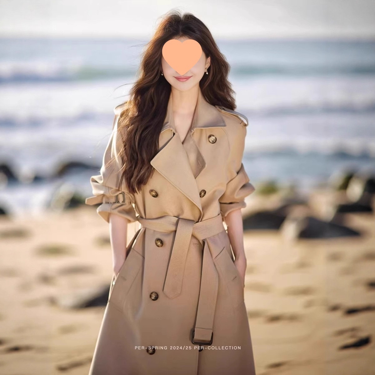 Fashion Khaki Trench Coat for Women 2025 New Spring and Autumn Mid-Length Petite British Style Korean Trend