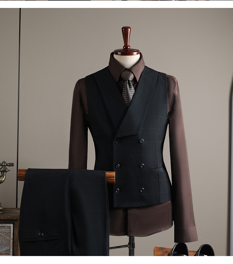 Men's Slim Fit Suit Professional Business Formal Wedding Attire_voghion.com