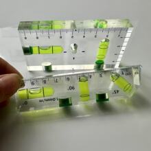 水平尺水平仪水准仪透明带刻度迷你便携式靠尺方块测量尺亚克力