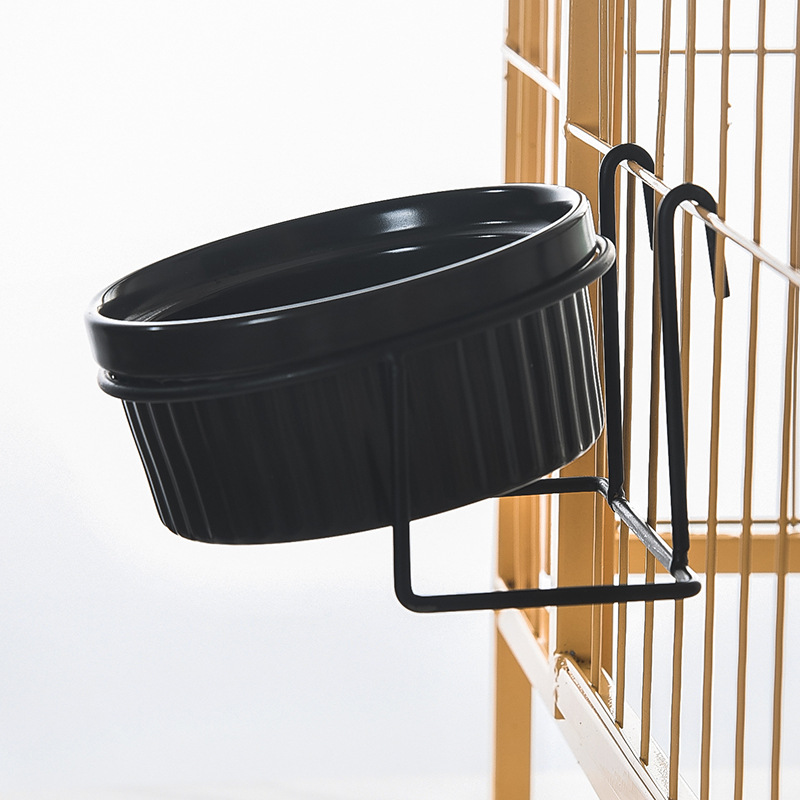 tazón de gato cerámica tazón de comida para gatos jaula colgante fija tazón de comida para gatos anti-derribo cachorro gato beber agua jaula tazón