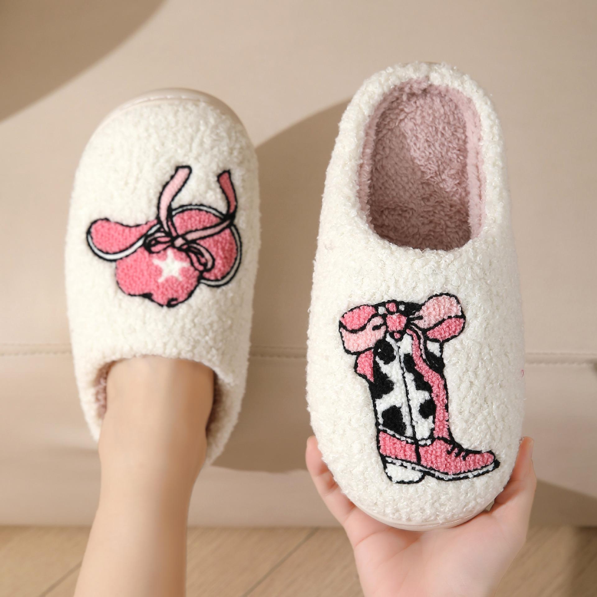 (Cross-border trading), winter rainbow keep warm slippers