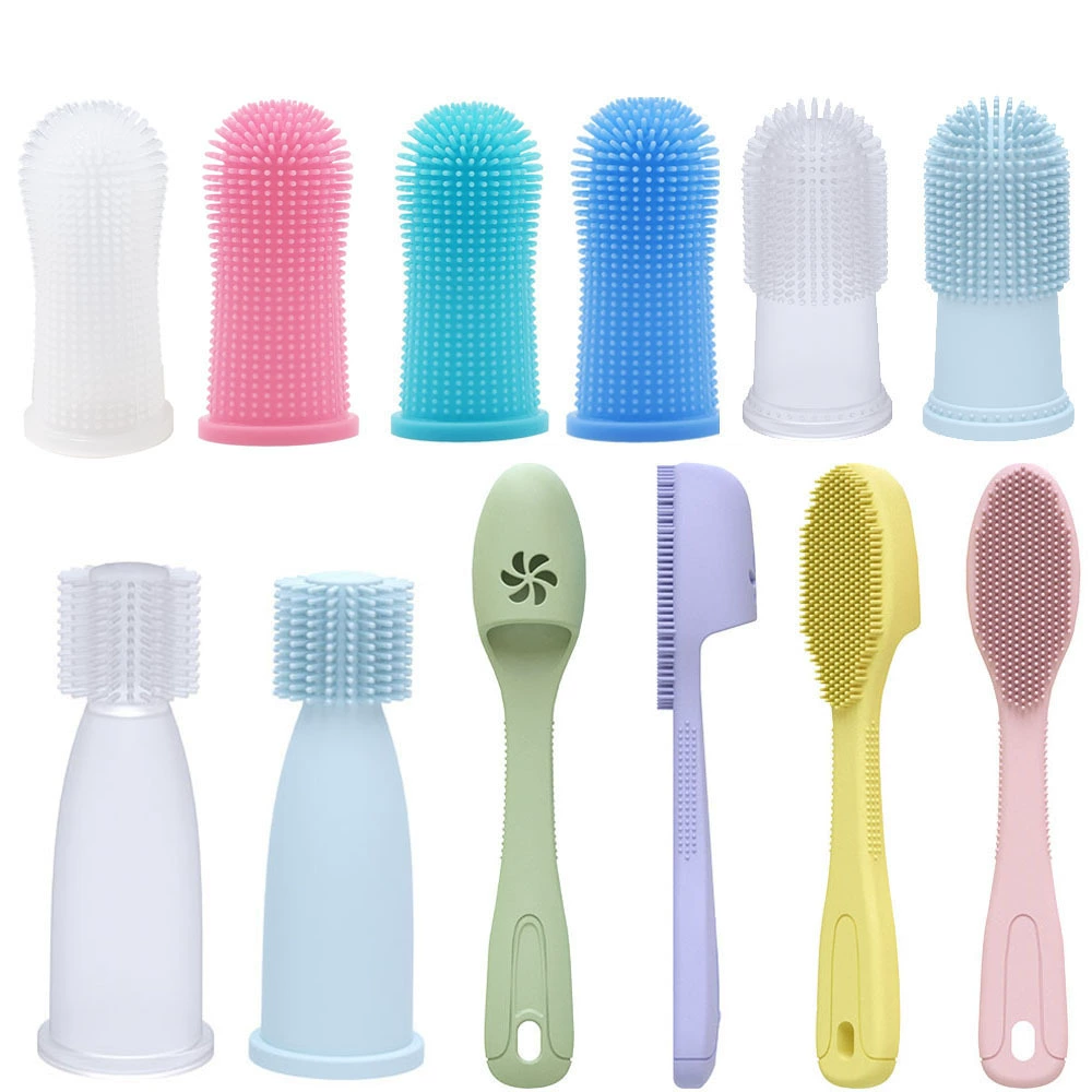 Силиконовая зубная щетка для кошек и собак Зубная щетка для домашних животных Зубная щетка для пальцев Зубы домашних животных Уход за зубами собаки Палец