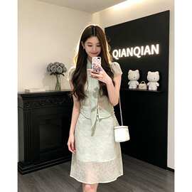 2026新款纯欲风飘带衬衫半身裙两件套夏季显瘦修身时尚气质女套装