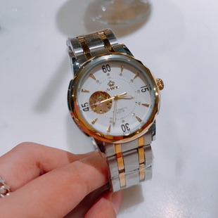 Hollow men's steel belt mechanical watch vacuum plating does not fade waterproof watch a generation agent