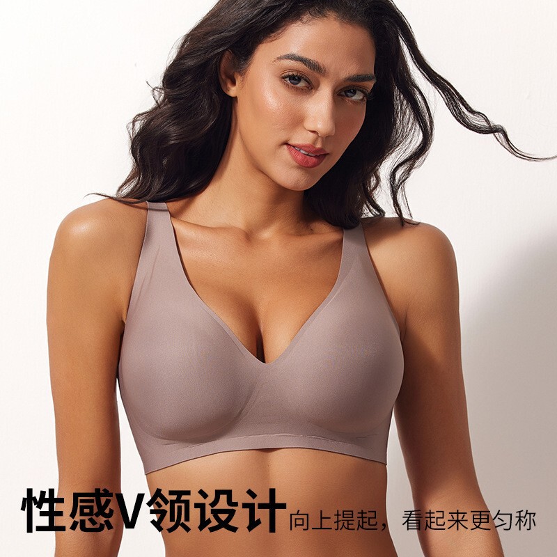 Cross-Border Seamless Leopard Print Bra for Women, Wireless, Loose and Comfortable, Full Cup, Jelly Soft Support Bra