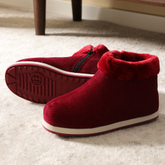 冬季女棉鞋男加絨保暖厚月子居家室內中老年人包跟棉拖鞋