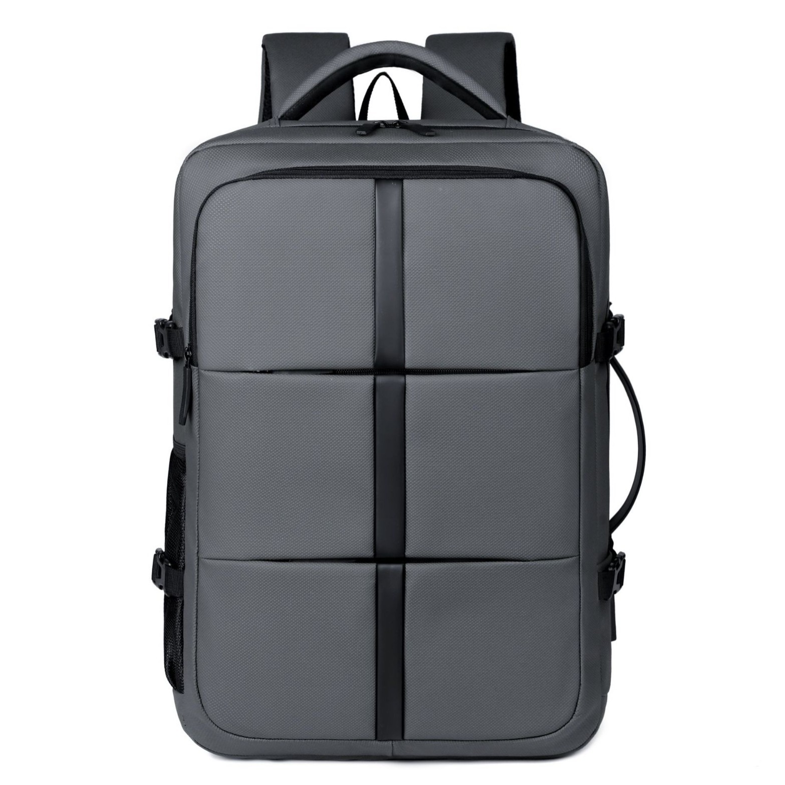 Mochila de viaje expandible, bolsa portátil de computadora portátil para hombres, mochila multifuncional de carga USB