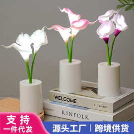 马蹄莲小夜灯创意仿真花束夜灯卧室床头灯氛围灯家居装饰桌面摆件