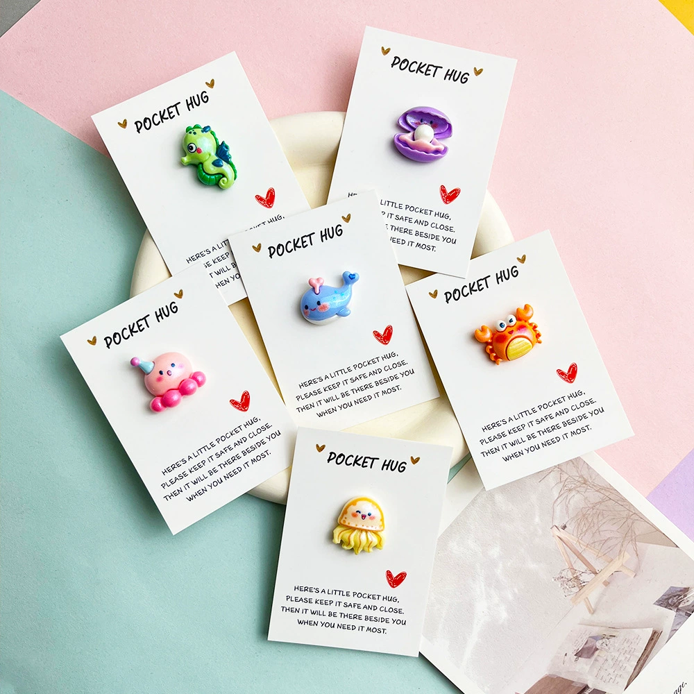 Cross-border DIY gift card POCKET HUG pocket hug card marine animal series small items decoration