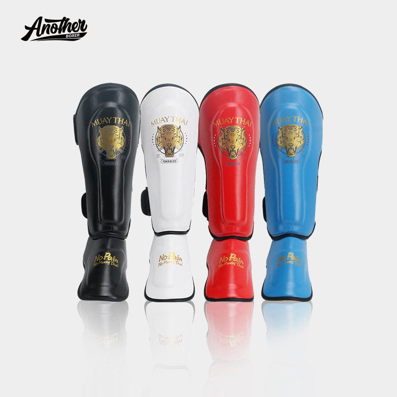 AN Boxing Leg Guards, designed for both men and women, suitable for Muay Thai, Sanda, and other combat sports, providing comprehensive protection for the shins and insteps during training
