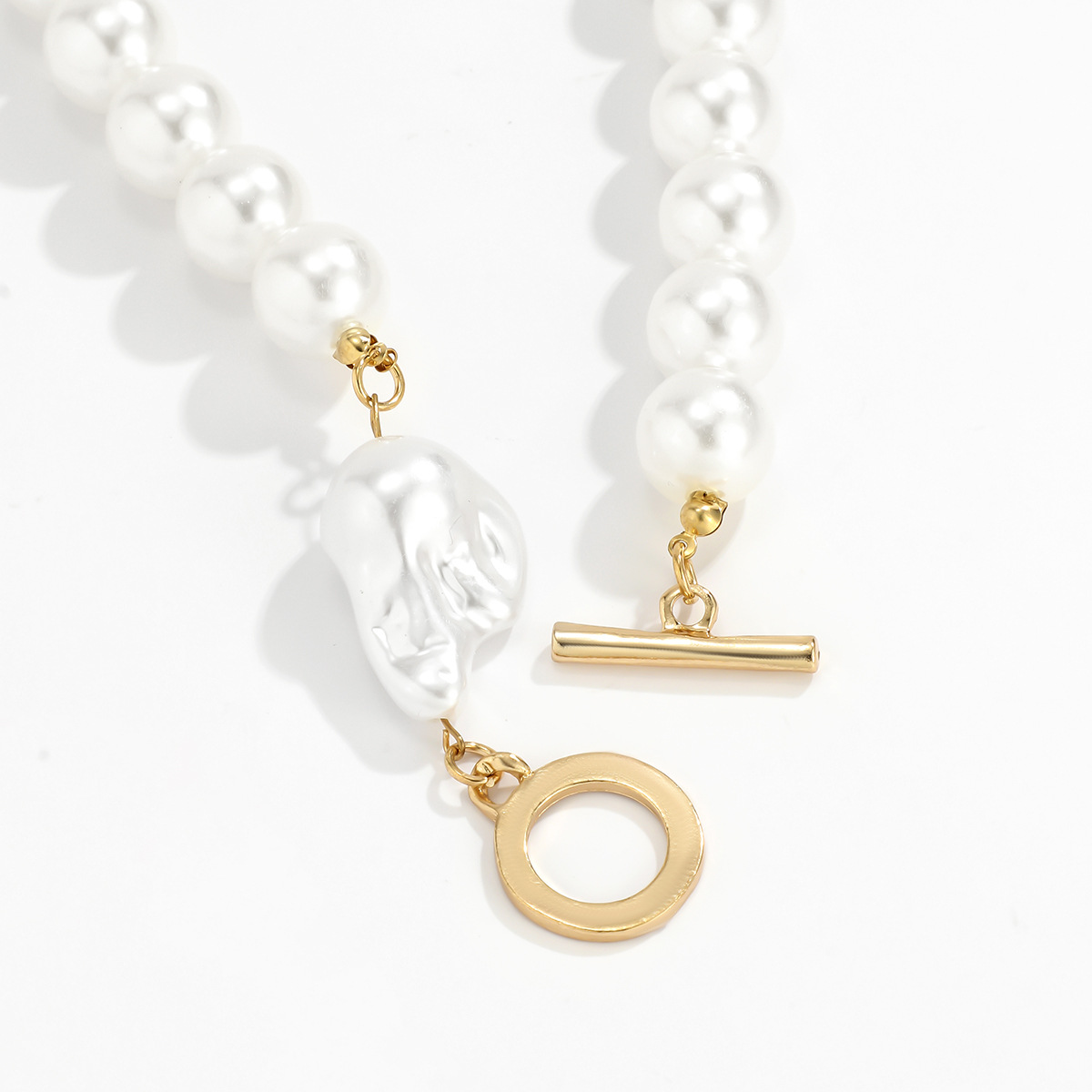 wholesale jewelry simple imitation pearl beaded necklace nihaojewelry