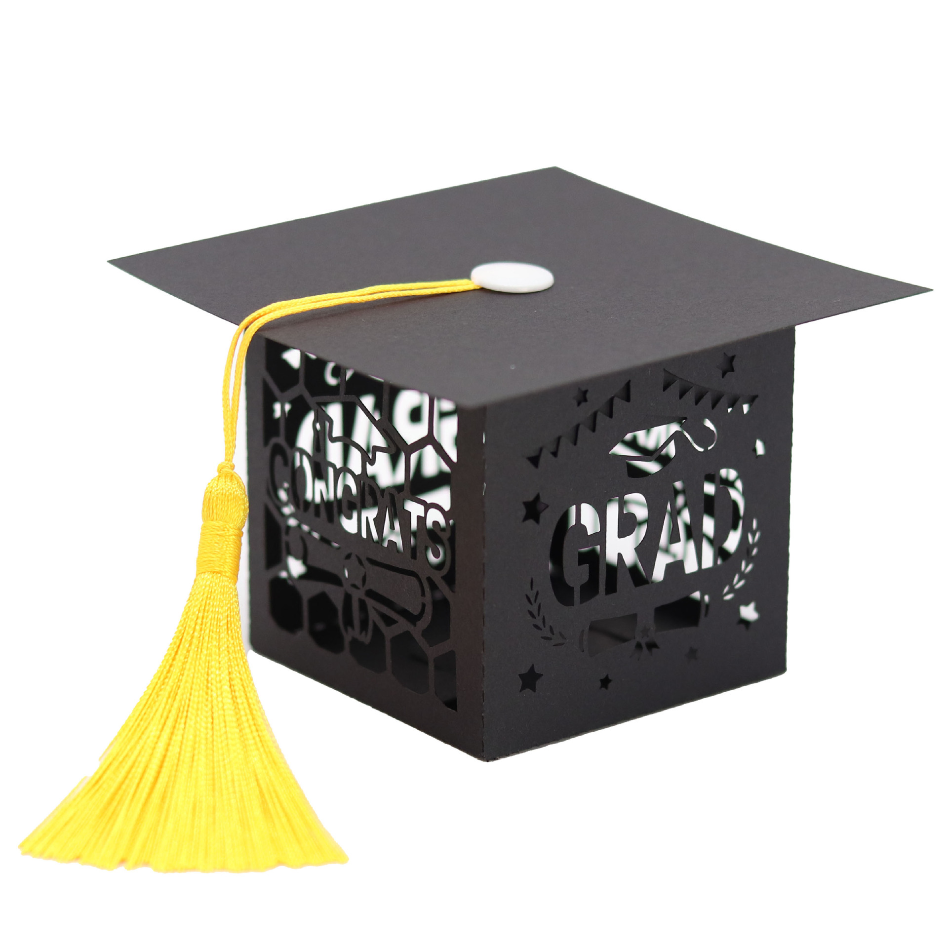 出口2026毕业糖盒流苏纸盒子恭喜毕业学生派对博士帽糖果包装盒