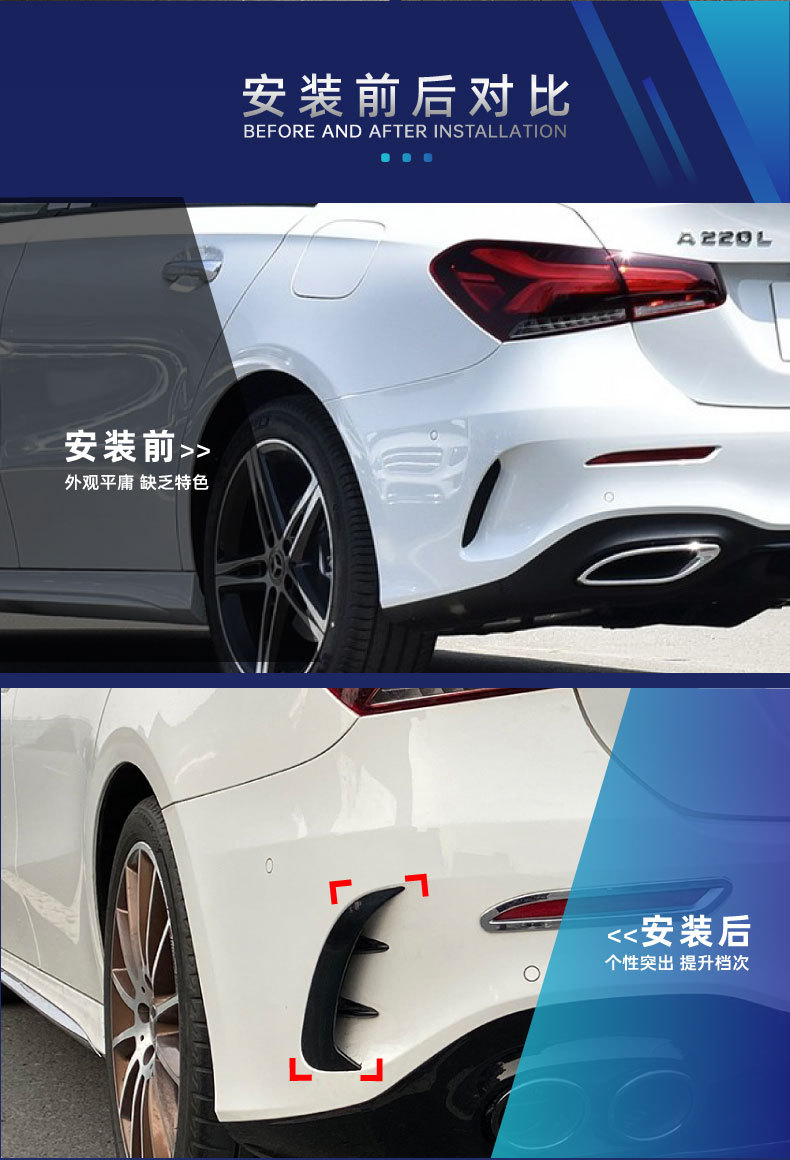 Suitable for Mercedes-Benz A-Class W177 Amg Hatchback and Sedan Front Bumper, Front Lip, Grille Trim, Wind Knife Kit, Cross-Border Modification