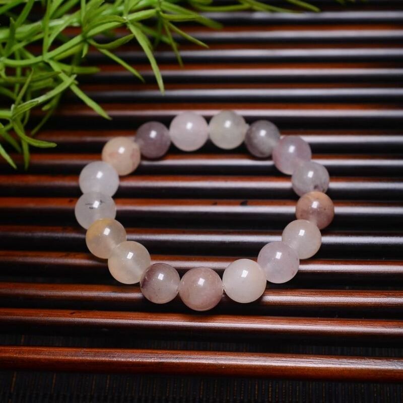 Factory wholesale Xinjiang gold jade bracelet, bracelet, bracelet quartz rock Jade card ten round beads multicolor beads