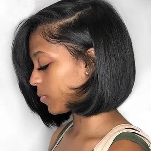 Cross-border European and American manufacturers in stock wholesale women's hair set partial short hair bob head African chemical fiber wig full head cover