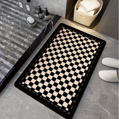 New Silica Gel Kitchen Mat Checkerboard Anti-slip Rubber Pad Soft Pad Water-absorbent Anti-slip Foot Mat