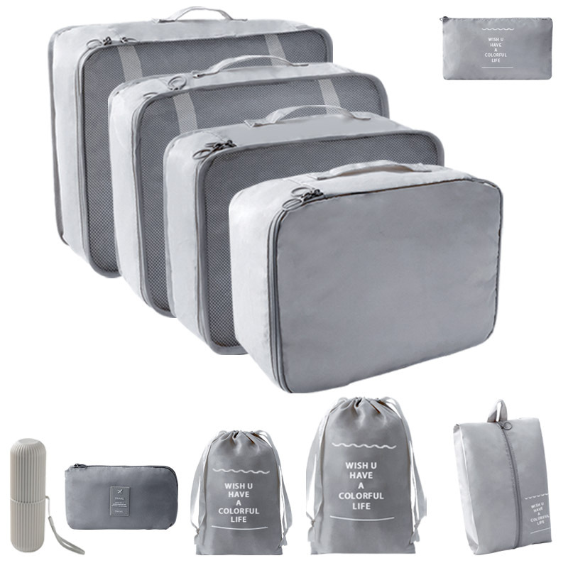 그레이 10 장 세트 [7 장 세트 + 소묶음 포켓 + 디지털 가방 + 워시 컵]