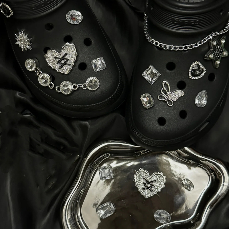 Cross-Border Clogs DIY Decorative Shoe Buckles Ins High-End Clogs Accessories Set Removable Stereo Shoe Flowers