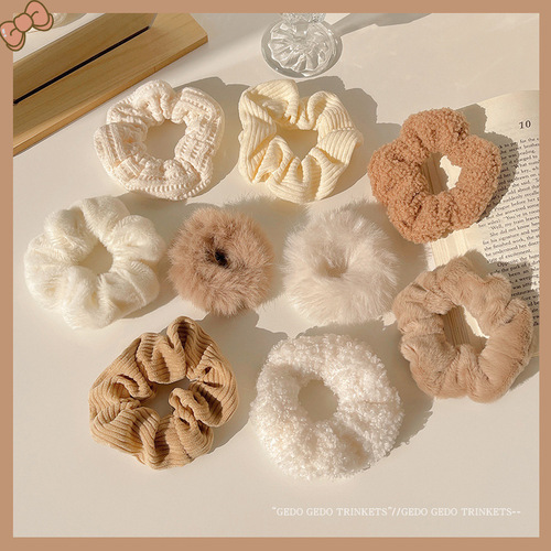 毛绒猪大肠发圈可爱皮筋发绳发饰批发头绳大肠橡皮筋头绳大肠圈女