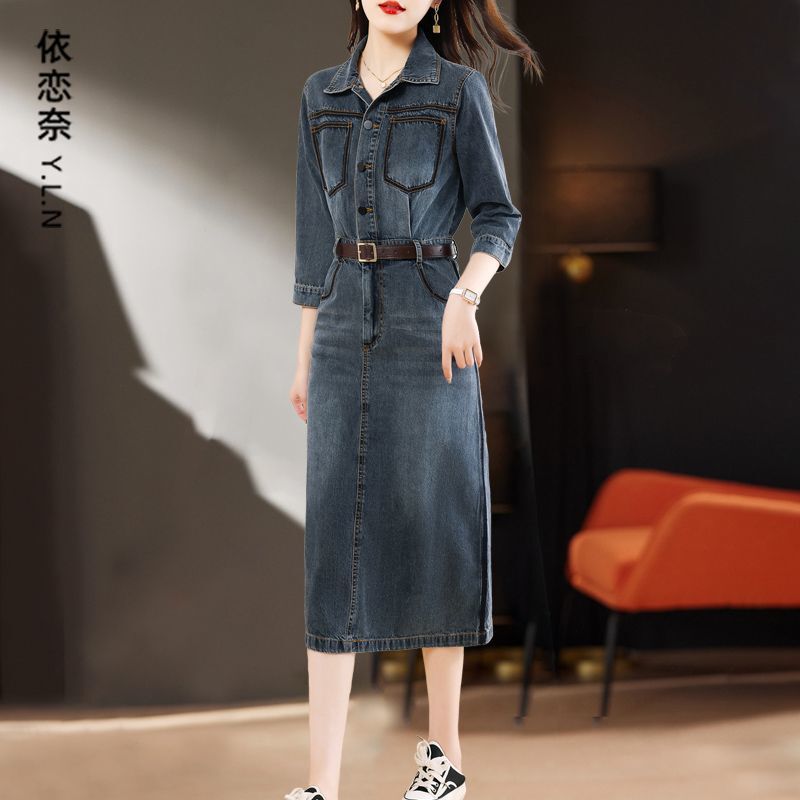牛仔连衣裙女装2025年新款春夏秋小个子休闲时尚气质爆款裙子|undefined