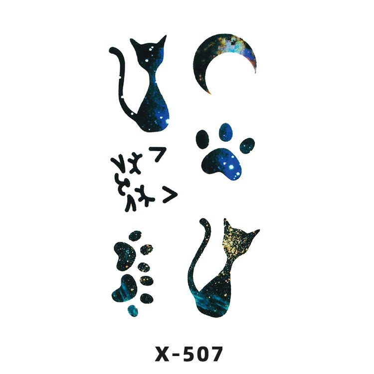 Arco de flor pequeña pegatinas de tatuaje fresco 3D dibujos animados transfronterizo Henna rosa impermeable texto en inglés pegatinas de tatuaje