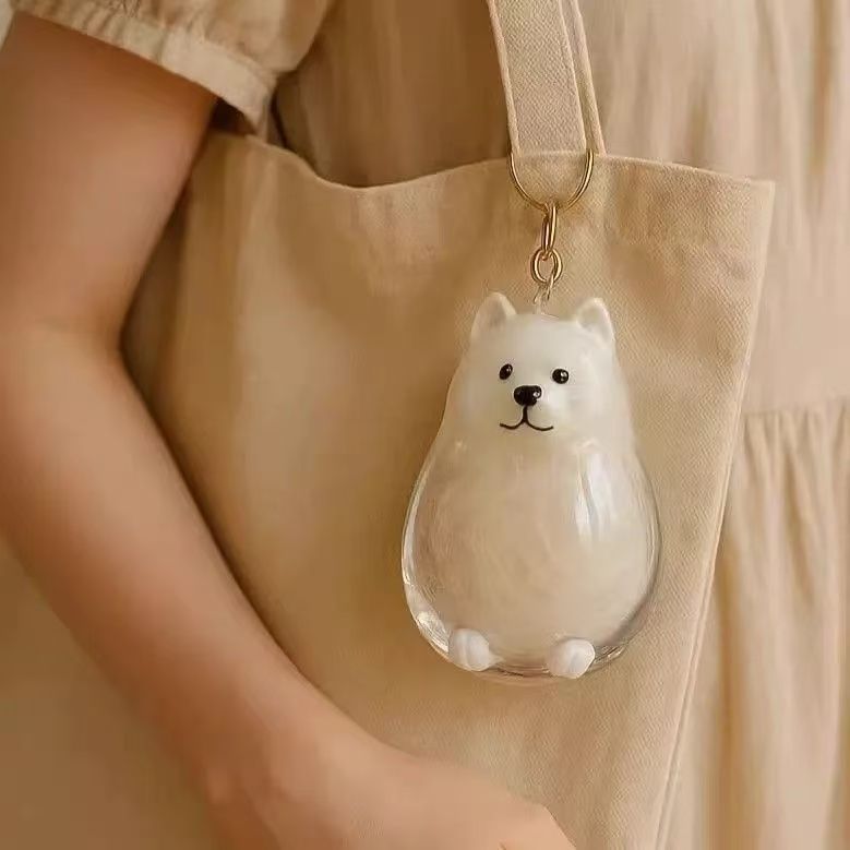 Transparent Dog Keychain West Highland White Terrier Pendant_voghion.com
