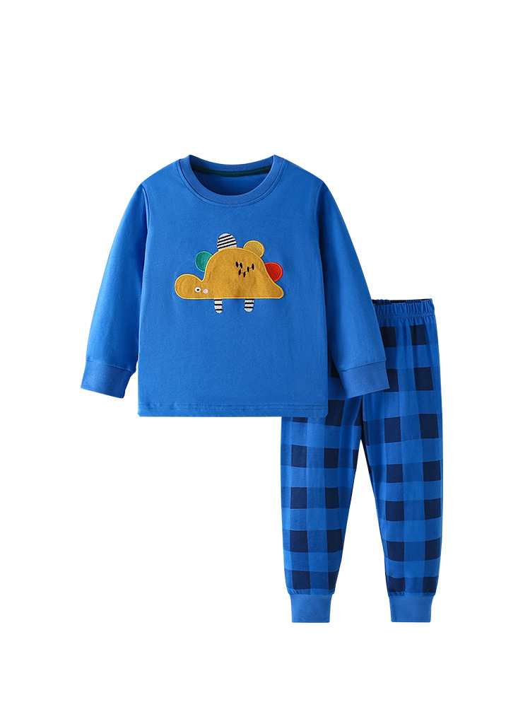 Ropa de hogar para niños malwee transfronteriza otoño e invierno nuevo traje de pantalón de cintura elástica de manga larga con cuello redondo para niños europeos y americanos