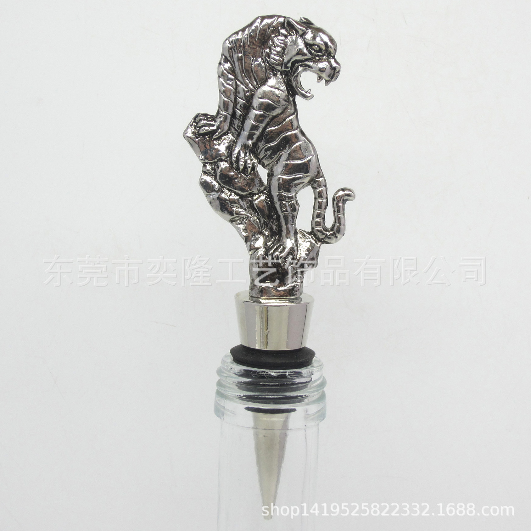 十二生肖之老虎瓶塞 万兽之王老虎造型红酒瓶塞 合金十二生肖瓶塞