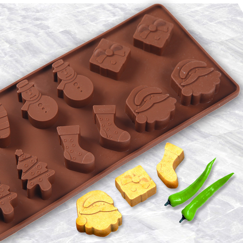 Silicone 12 chocolate de Navidad 457 pastel de cumpleaños decoración dulces galletas cocina hornear molde