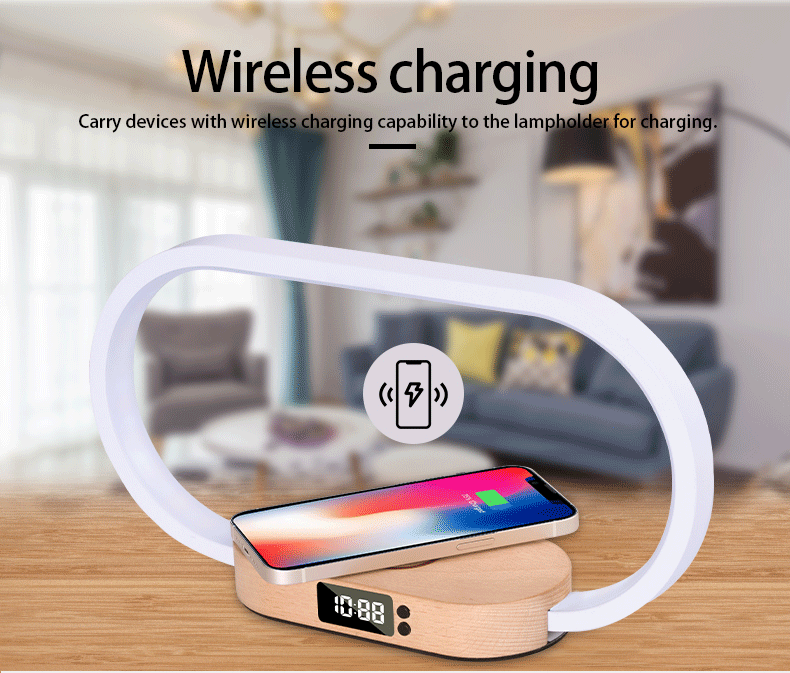 Wooden Wireless Charging Night Light 4