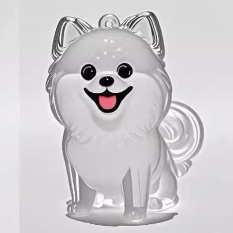 かわいい子犬透明毛収納ボックス高価値ペンダント装飾記念キーホルダー|undefined