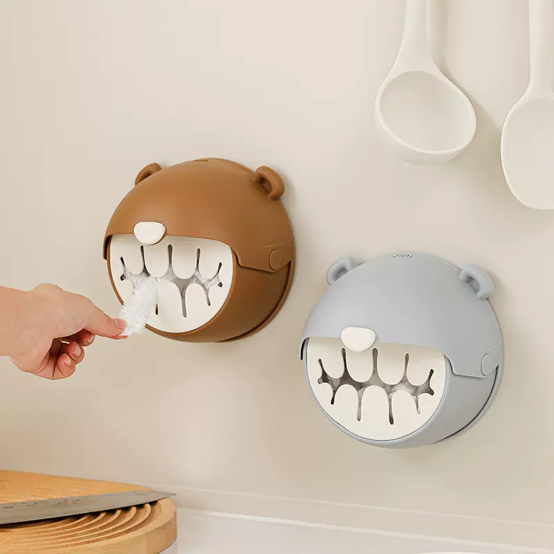 壁挂式保鲜膜套收纳盒厨房保鲜袋整理盒浴室浴帽收纳盒客厅鞋套盒