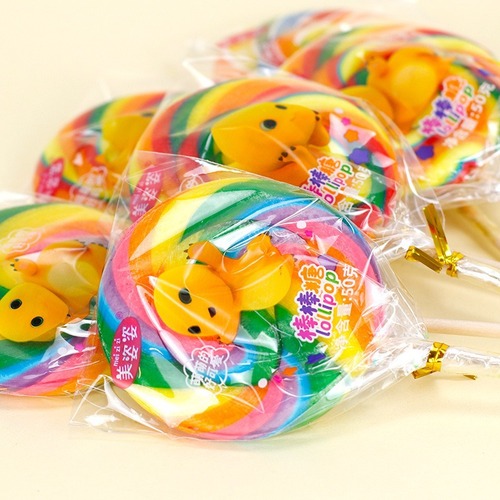 Golden Rice 17g Milk Dragon Wave Lollipop Fruit Flavor Candy Kids Food Snacks Children's Snacks Wholesale