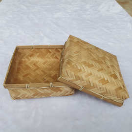 2023粽子茶叶月饼普洱茶置物篮田园民族风竹藤收纳筐 竹编包装篮