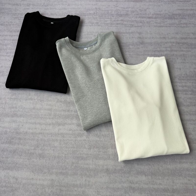 Layered Base Layer with Integrated Baby Velvet! Round Neck Soft and Comfortable Thickeneded Warm Mid-Length Long-Sleeved T-Shirt for Women