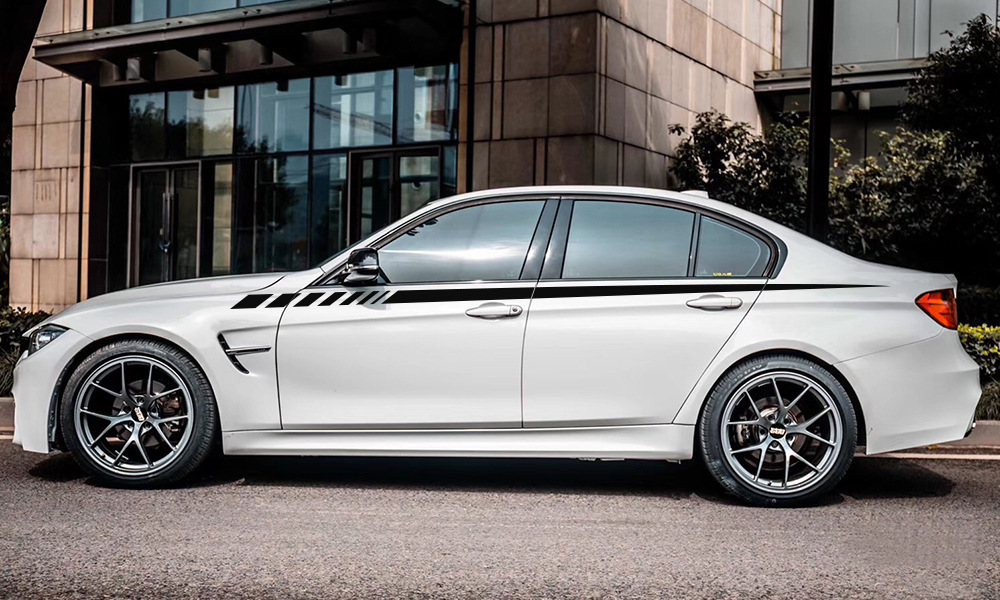 Car body sticker General modified racing stripe style car side skirt pull float sticker_voghion.com
