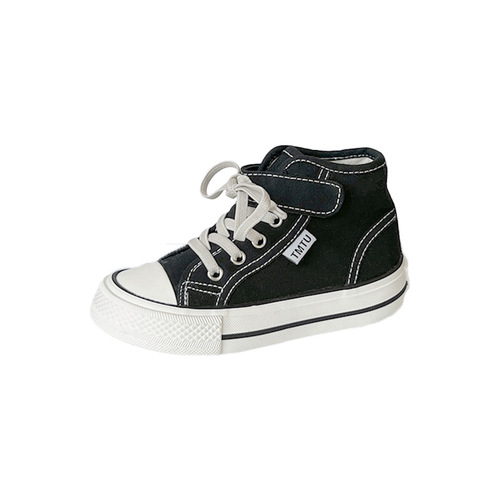 Children's high-top canvas shoes 2024 spring new small, medium and large boys and girls student sneakers Korean style breathable sneakers trend