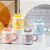 Creative Mark Cup Pearl Light Glazed Bowboves Girl Ins Smooth Gift Milk Cup Coffee Factory wholesale