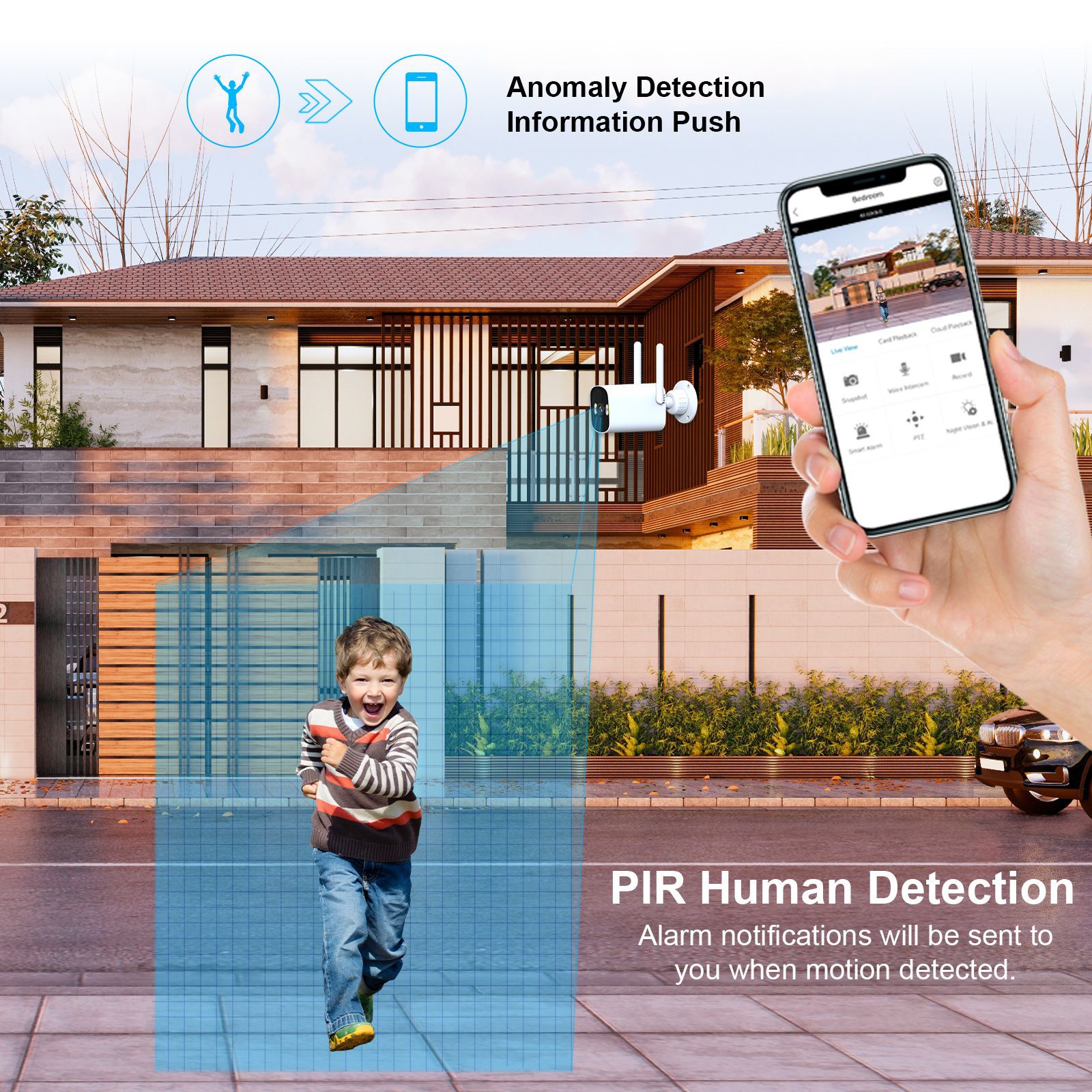 Fuente fábrica cámara inalámbrica al aire libre aplicación de detección de movimiento comercio exterior remoto transfronterizo explosión modelo HD monitor